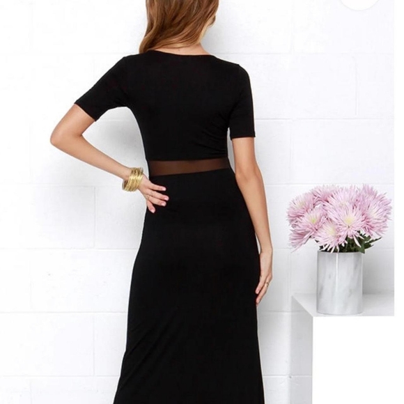 Lulus Lulu’s Black Sheer Mesh Cutout Maxi Dress - Picture 4 of 7